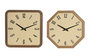 DKD Home Decor Reloj Pared Vintage Natural Blanco 3.5 x 40 x 40 cm (4 Unidades)