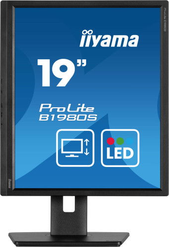 Iiyama B1980S-B1 Monitor LED TN 19" 1280x1024 5:4, 75Hz, 3ms, HDMI/DisplayPort, Altavoces, Ajuste Altura, Pivote, Negro Iiyama B1980S-B1 Monitor LED TN 19" 1280x1024 5:4, 75Hz, 3ms, HDMI/DisplayPort, Altavoces, Ajuste Altura, Pivote, Negro