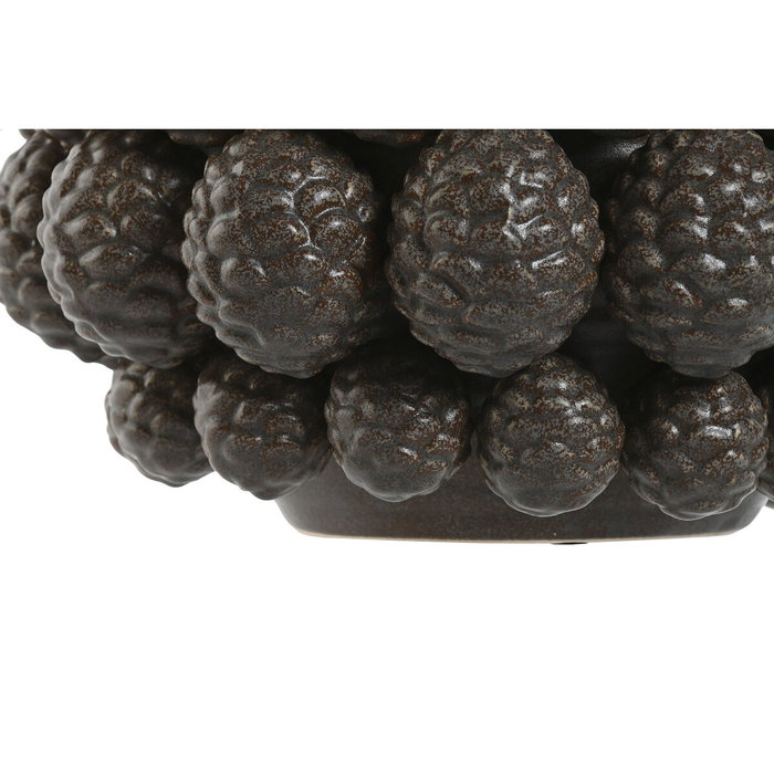DKD Home Decor Jarrón de Gres Diseño Piña Marrón 30x30x20 cm