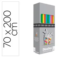 Basika Papel de Regalo - Caja con 50 Rollos, 70x200 cm, 10 Colores Surtidos, 60 g/m², Ideal para Todo el Año