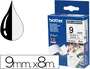 Brother TZe-N231 Cinta no laminada 12mm x 8m Negro sobre Blanco