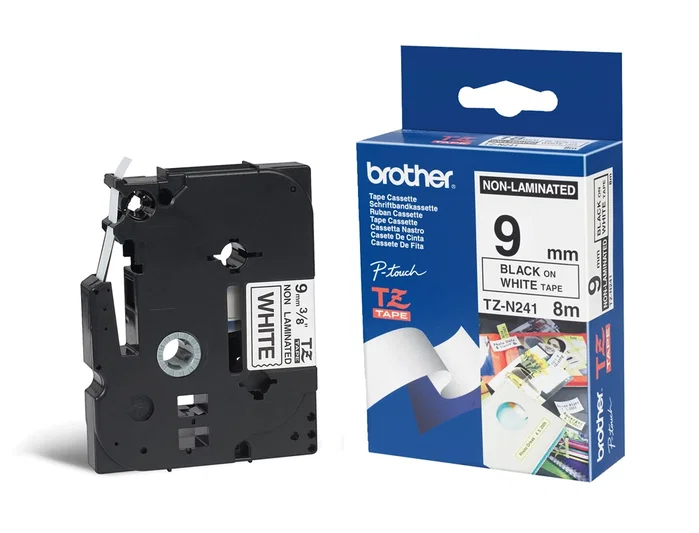 Brother TZe-N231 Cinta no laminada 12mm x 8m Negro sobre Blanco