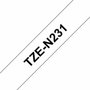 Brother TZe-N231 Cinta no laminada 12mm x 8m Negro sobre Blanco