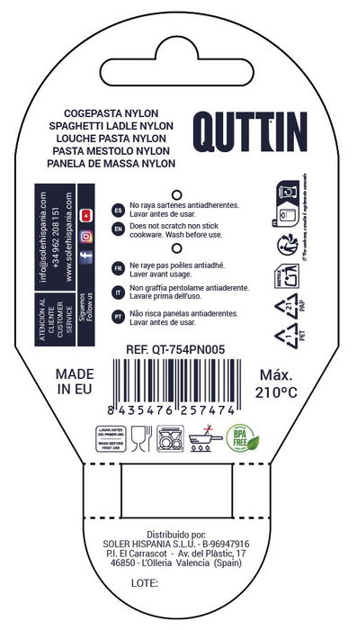 Quttin Cogepasta Nylon Negra 32 cm x 6 cm (24 Unidades)