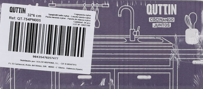 Quttin Cogepasta Nylon Negra 32 cm x 6 cm (24 Unidades)