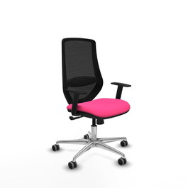 PIQUERAS Y CRESPO Silla de oficina Mardos con mecanismo Sincro, Rosa y Negro