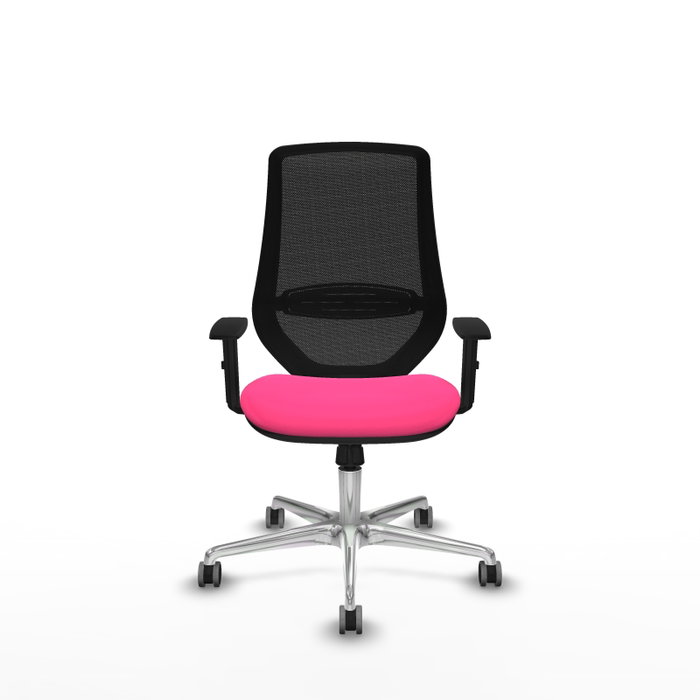 PIQUERAS Y CRESPO Silla de oficina Mardos con mecanismo Sincro, Rosa y Negro