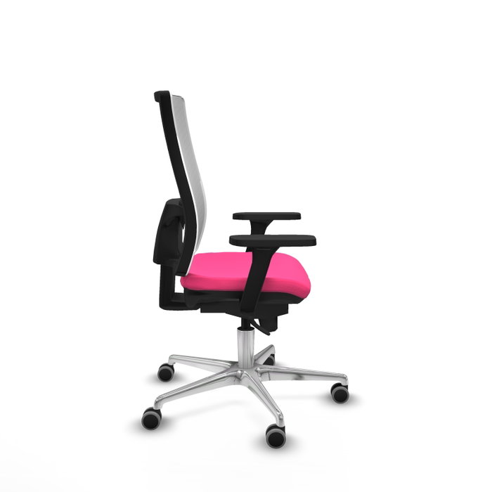 PIQUERAS Y CRESPO Silla de oficina Horna Rosa y Blanco con mecanismo Sincro