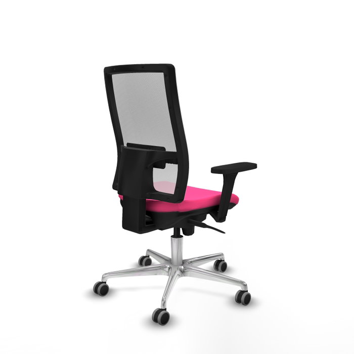 PIQUERAS Y CRESPO Silla de oficina Horna Rosa y Blanco con mecanismo Sincro