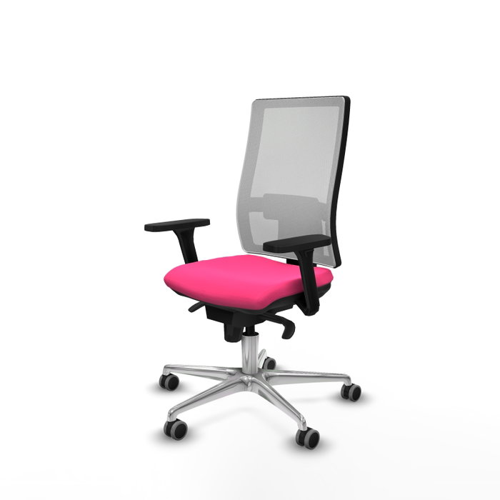 PIQUERAS Y CRESPO Silla de oficina Horna Rosa y Blanco con mecanismo Sincro