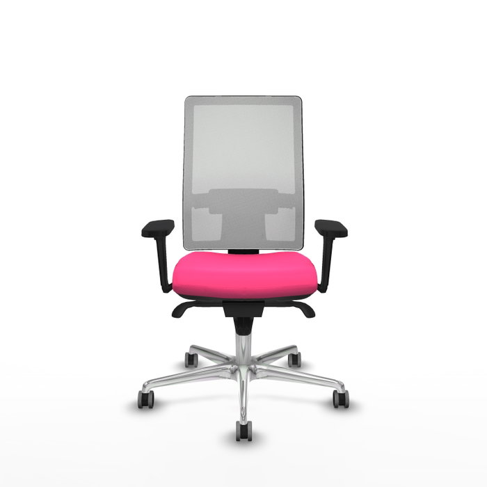 PIQUERAS Y CRESPO Silla de oficina Horna Rosa y Blanco con mecanismo Sincro