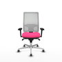 PIQUERAS Y CRESPO Silla de oficina Horna Rosa y Blanco con mecanismo Sincro