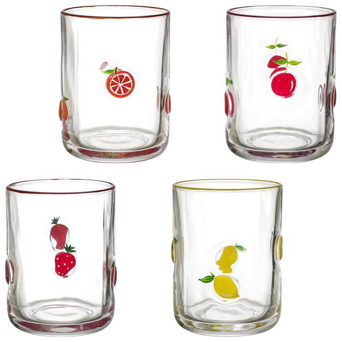 Home Deco Factory Vaso Dolce Vita 390 ml - Modelos surtidos (naranja, limón, fresa, manzana)
