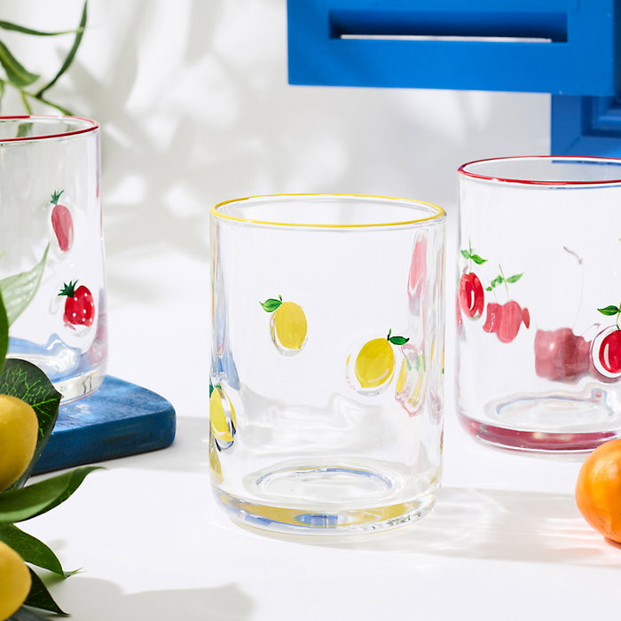 Home Deco Factory Vaso Dolce Vita 390 ml - Modelos surtidos (naranja, limón, fresa, manzana)