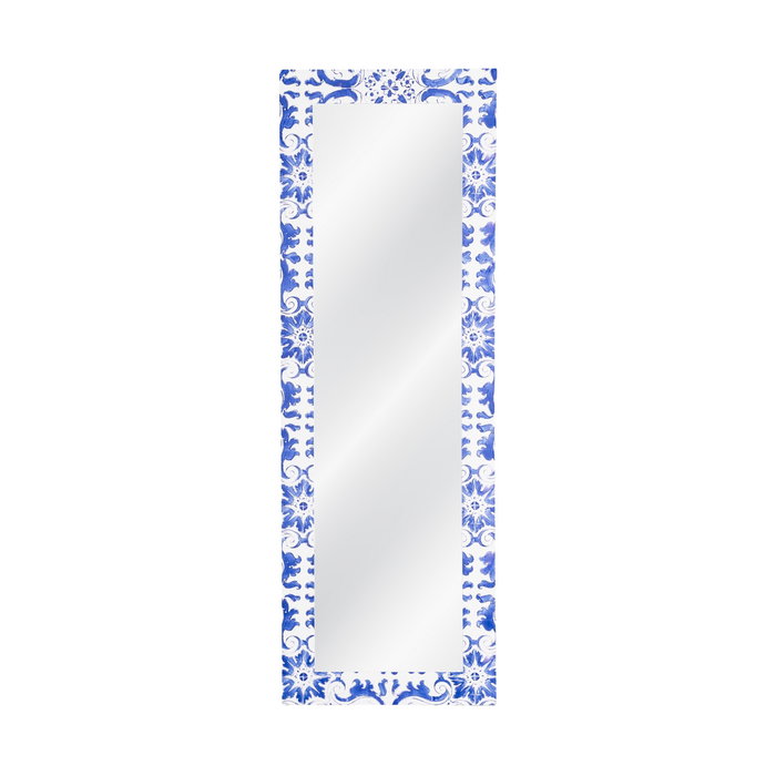 Espejo Textura Blanco-Azul Madera 53 X 2 X 155 cm