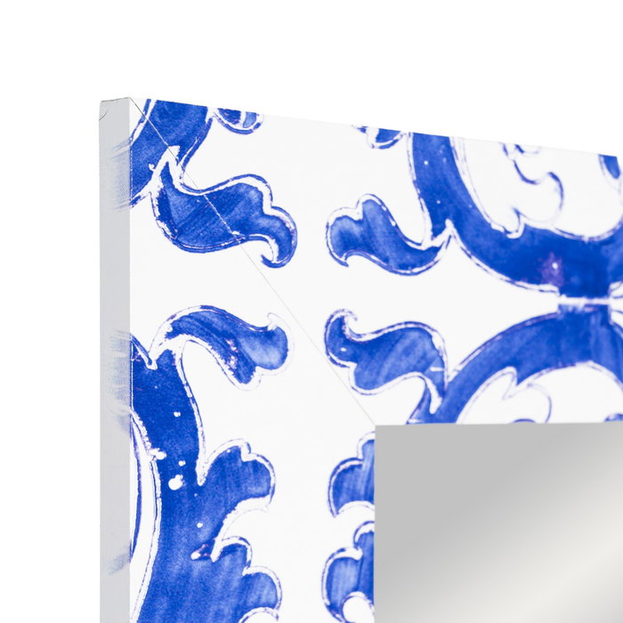 Espejo Textura Blanco-Azul Madera 53 X 2 X 155 cm