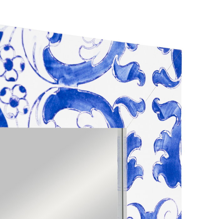 Espejo Textura Blanco-Azul Madera 53 X 2 X 155 cm