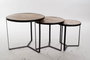 DKD Home Decor Set de 3 Mesitas Auxiliares de Mango y Metal Natural