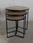 DKD Home Decor Set de 3 Mesitas Auxiliares de Mango y Metal Natural