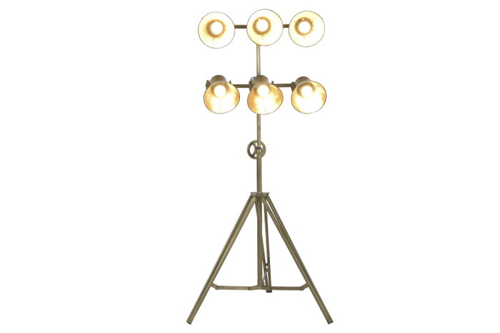 DKD Home Decor Lámpara de Pie Metálica Dorada