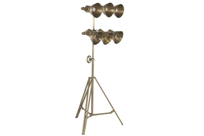 DKD Home Decor Lámpara de Pie Metálica Dorada