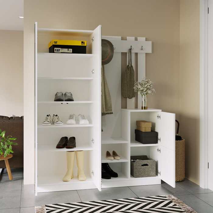 Hanah Home Dd8-W Pie de Recibidor Perchero Blanco 147.2x179.7x37.5 cm