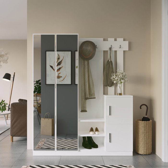 Hanah Home Dd8-W Pie de Recibidor Perchero Blanco 147.2x179.7x37.5 cm