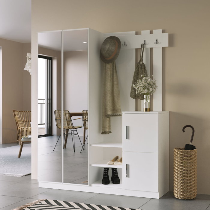 Hanah Home Dd8-W Pie de Recibidor Perchero Blanco 147.2x179.7x37.5 cm