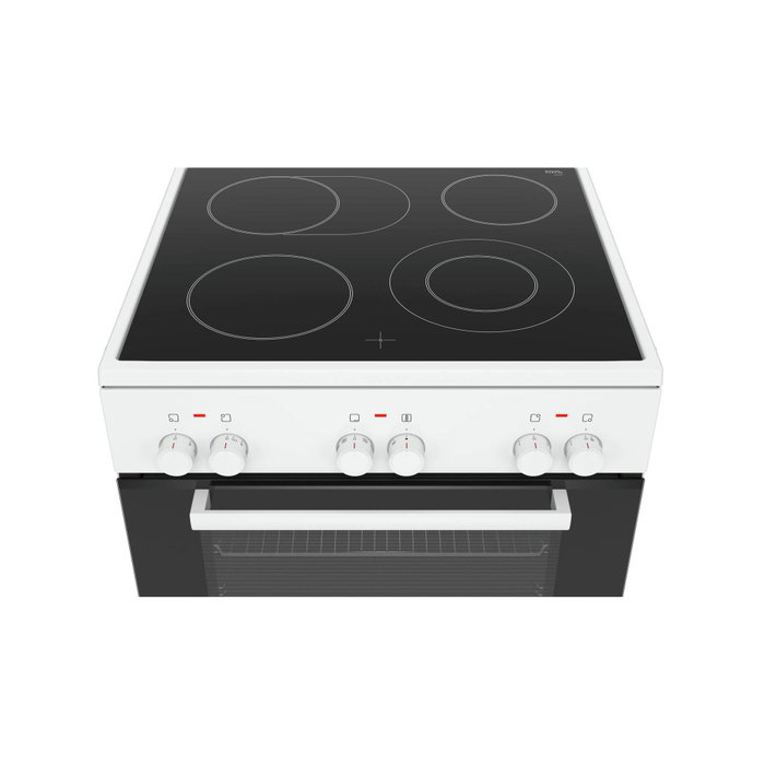 Bosch HKA 090220 Cocina de libre instalación con placa vitrocerámica blanca