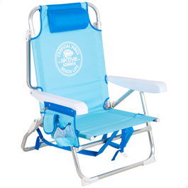 AKTIVE Silla de playa plegable con mochila, cojín y bolsillo