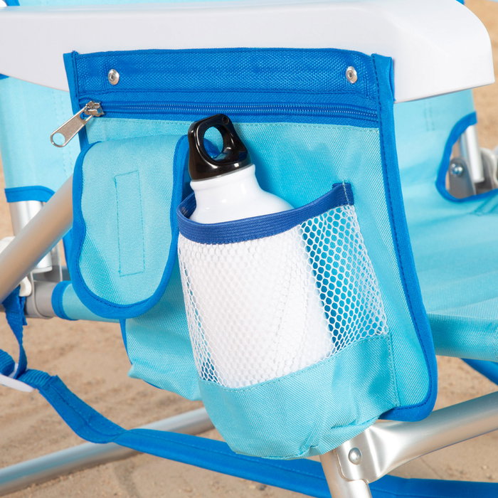 AKTIVE Silla de playa plegable con mochila, cojín y bolsillo