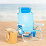 AKTIVE Silla de playa plegable con mochila, cojín y bolsillo