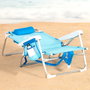 AKTIVE Silla de playa plegable con mochila, cojín y bolsillo