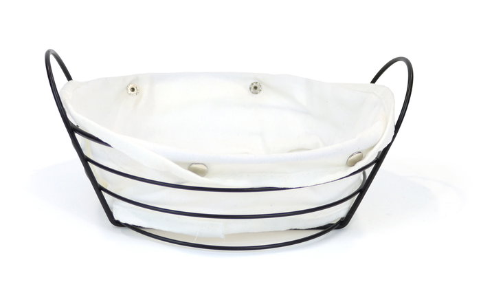 My Bar Panera Metal Tela Blanca Redonda 23 cm x 26 cm x 7 cm (12 Unidades)