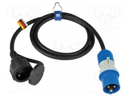 AS SCHWABE Prolongador de alimentación H07RN-F 3G2,5mm2 1,5m Negro