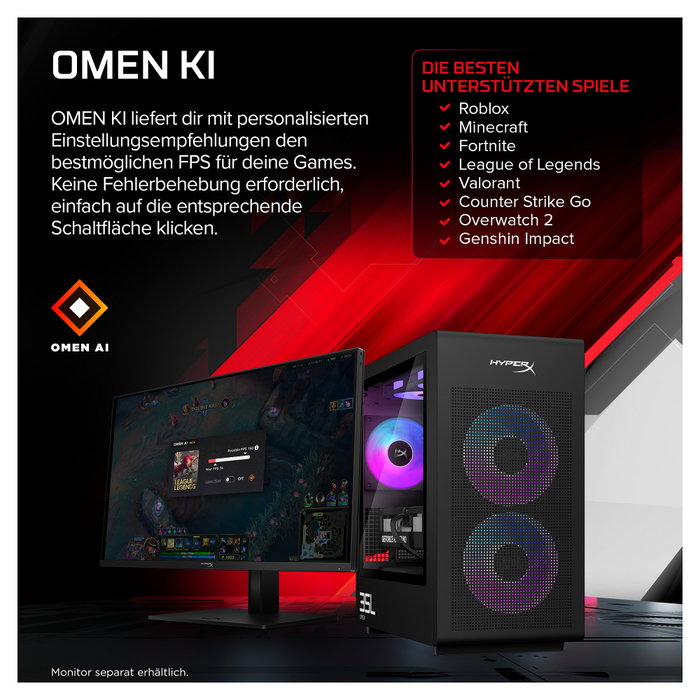 HP HyperX OMEN GT18-0171ng CU7 Desktop Gaming PC con 32GB RAM, 1TB SSD y RTX 5080 HP HyperX OMEN GT18-0171ng CU7 Desktop Gaming PC con 32GB RAM, 1TB SSD y RTX 5080