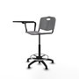 Taburete Robledo con mecanismo Giratorio de PVC color Gris claro. Equipado con Base poliamida negra, No aplicay Topes