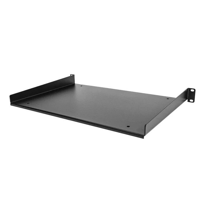 Startech SHELF-1U-12-FIXED-S - Estante Fijo de Rack 1U, Ancho 19", Capacidad 25 kg, Bandeja Universal para Montaje en Rack de Servidores, Negro