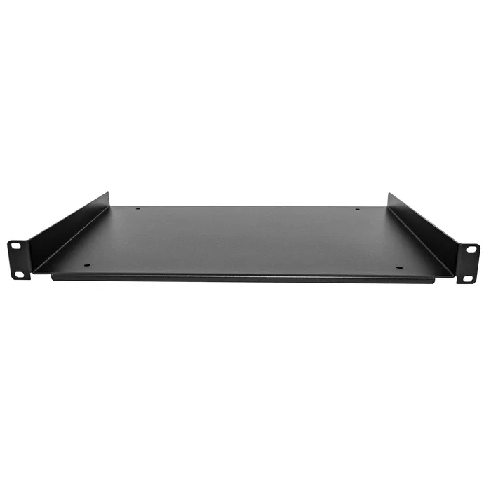 Startech SHELF-1U-12-FIXED-S - Estante Fijo de Rack 1U, Ancho 19", Capacidad 25 kg, Bandeja Universal para Montaje en Rack de Servidores, Negro