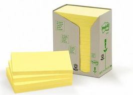 Taco Notas Post-It Reciclados Amarillos 655/1T Torre 16 Blocs 100 Hjs (Set de 10)
