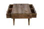DKD Home Decor Mesa de Centro de Mango y Ratán con Rejilla, 115x60x46 cm, Natural