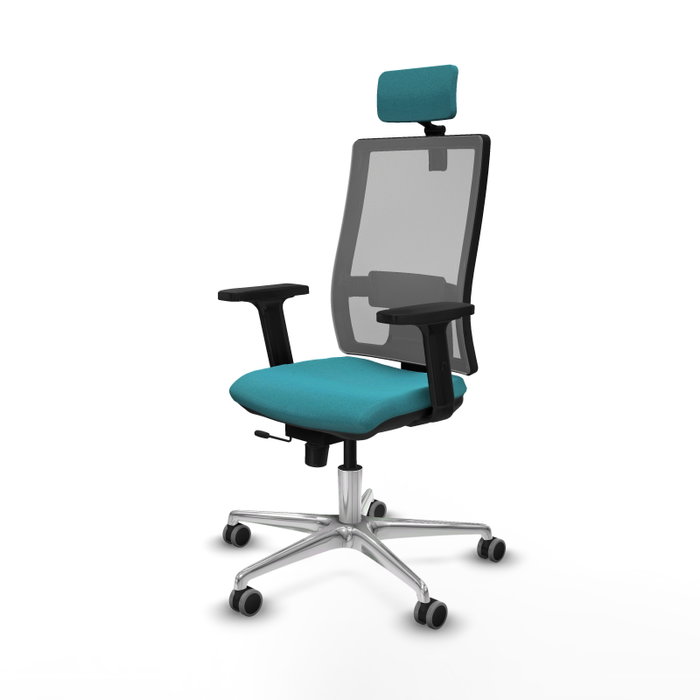 PIQUERAS Y CRESPO Silla de oficina Horna con mecanismo Sincro/Traslack Turquesa y Gris PIQUERAS Y CRESPO Silla de oficina Horna con mecanismo Sincro/Traslack Turquesa y Gris