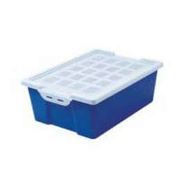 FAIBO Caja apilable para almacenaje con tapa Azul 14 L Ancho 420 mm Profundidad 310 mm