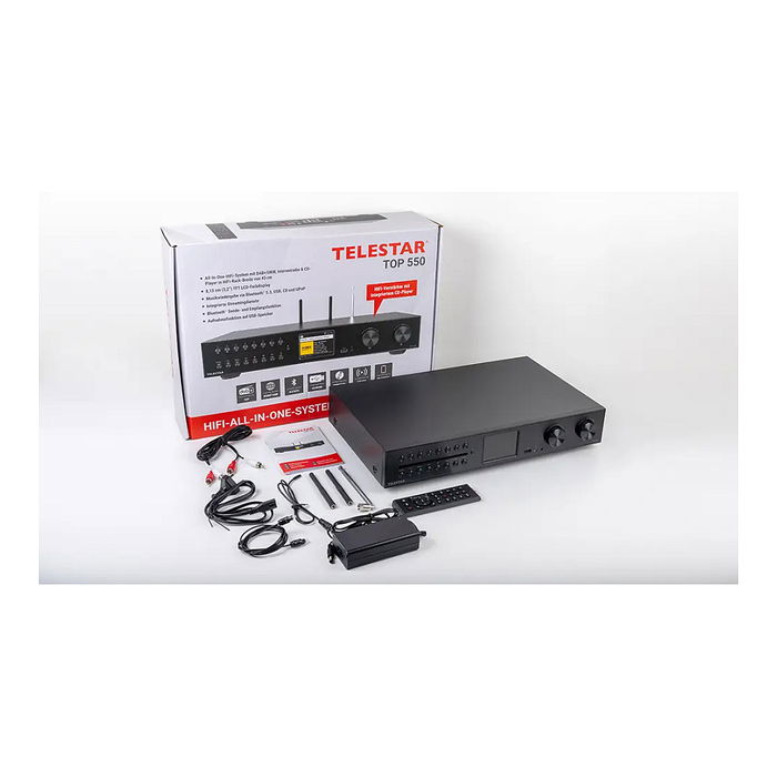 Telestar 5700550 TOP 550 Radio Internet Digital DAB+ FM Bluetooth 5.3 Wi-Fi Ethernet Negro 60 W Pantalla TFT 8.13 cm (3.2")