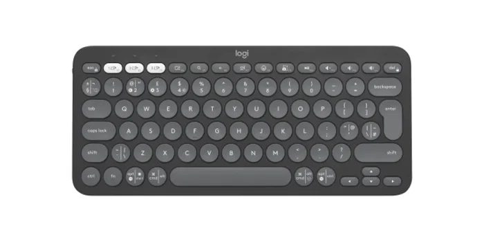 Logitech Teclado Pebble Keys 2 K380s RF Wireless + Bluetooth Universal Compacto y Silencioso QWERTY Inglés UK Grafito, Batería 36 Meses, 920-011843
