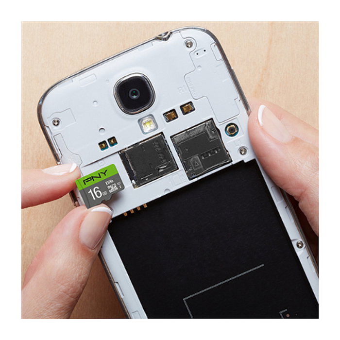 PNY Tarjeta MicroSDHC Elite de 16GB Clase 10 UHS-I 85MB/s con Adaptador