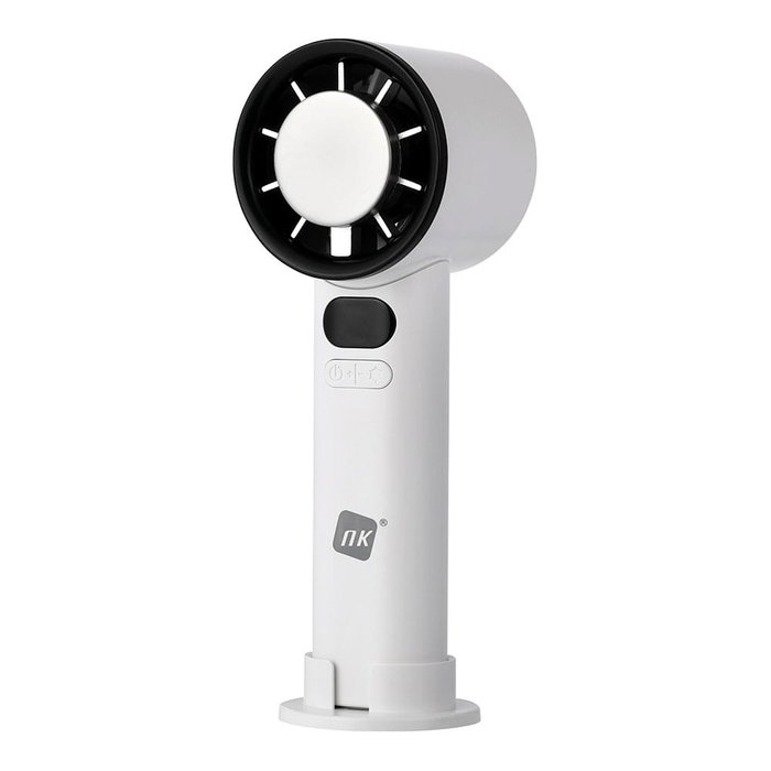 NK Ventilador de mano recargable con enfriador y almohadilla de refrigeración semiconductor, ABS, 3000 mAh, blanco