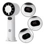 NK Ventilador de mano recargable con enfriador y almohadilla de refrigeración semiconductor, ABS, 3000 mAh, blanco