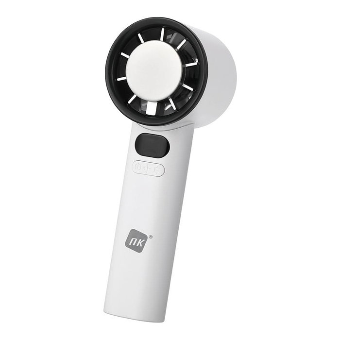 NK Ventilador de mano recargable con enfriador y almohadilla de refrigeración semiconductor, ABS, 3000 mAh, blanco