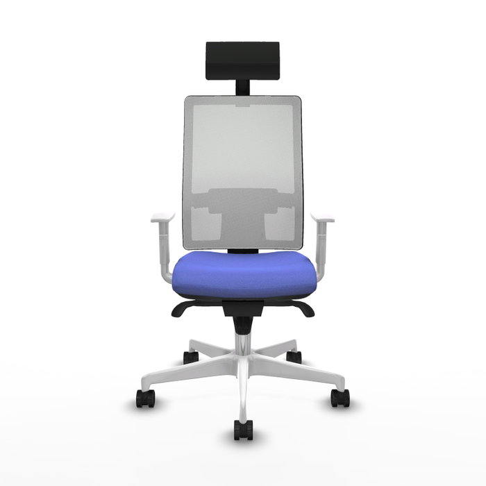 PIQUERAS Y CRESPO Silla de oficina Horna con mecanismo Sincro, Azul claro y Blanco